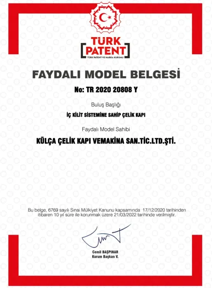 Faydalı Model Belgesi