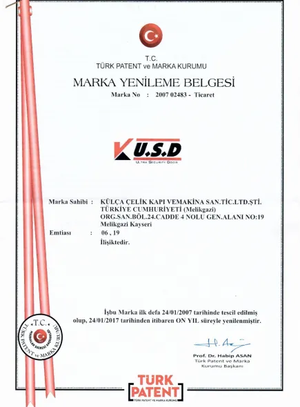 USD Marka Yenileme Belgesi