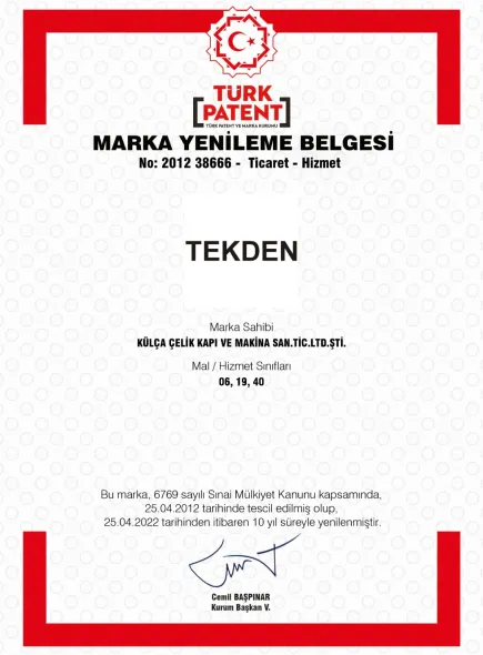 Tekden Marka Yenileme Belgesi